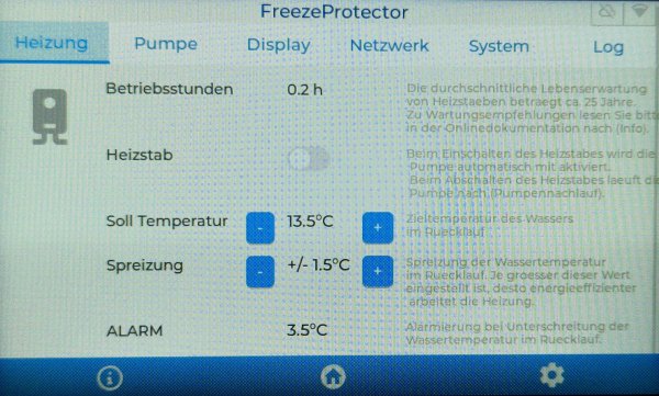 Einstellungen Heizstab Einstellungen Heizstab
